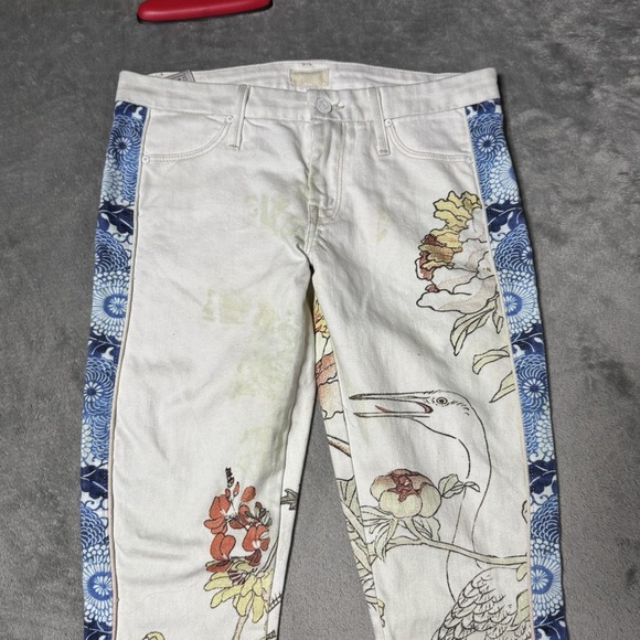 Mother Denim Colorblock Looker‎ in The Scent of Sake Size 26 RARE - Picture 3 of 14